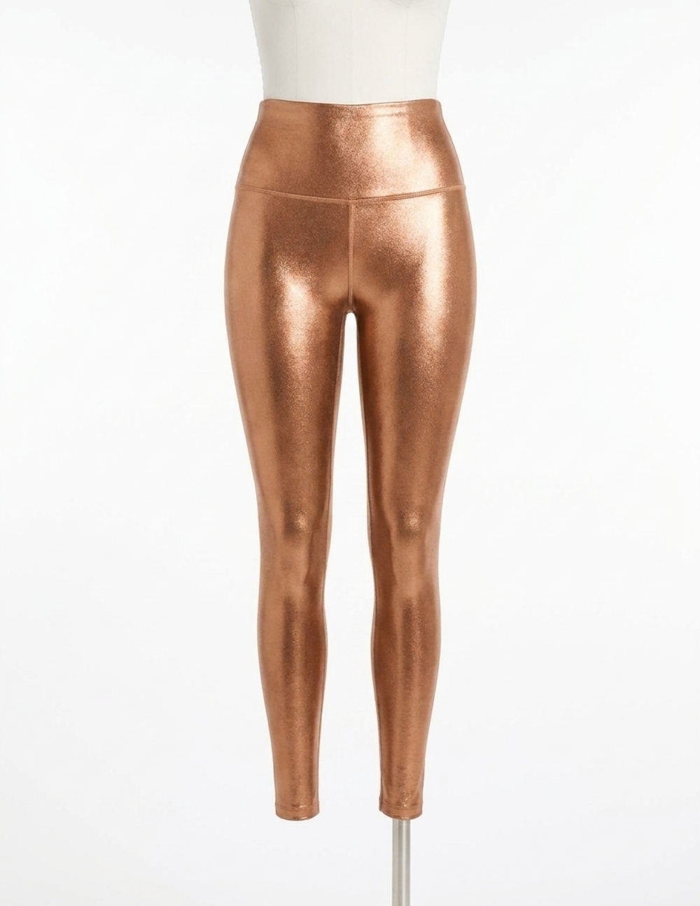 NEW BEYOND YOGA high waisted midi legging in liquid foil copper